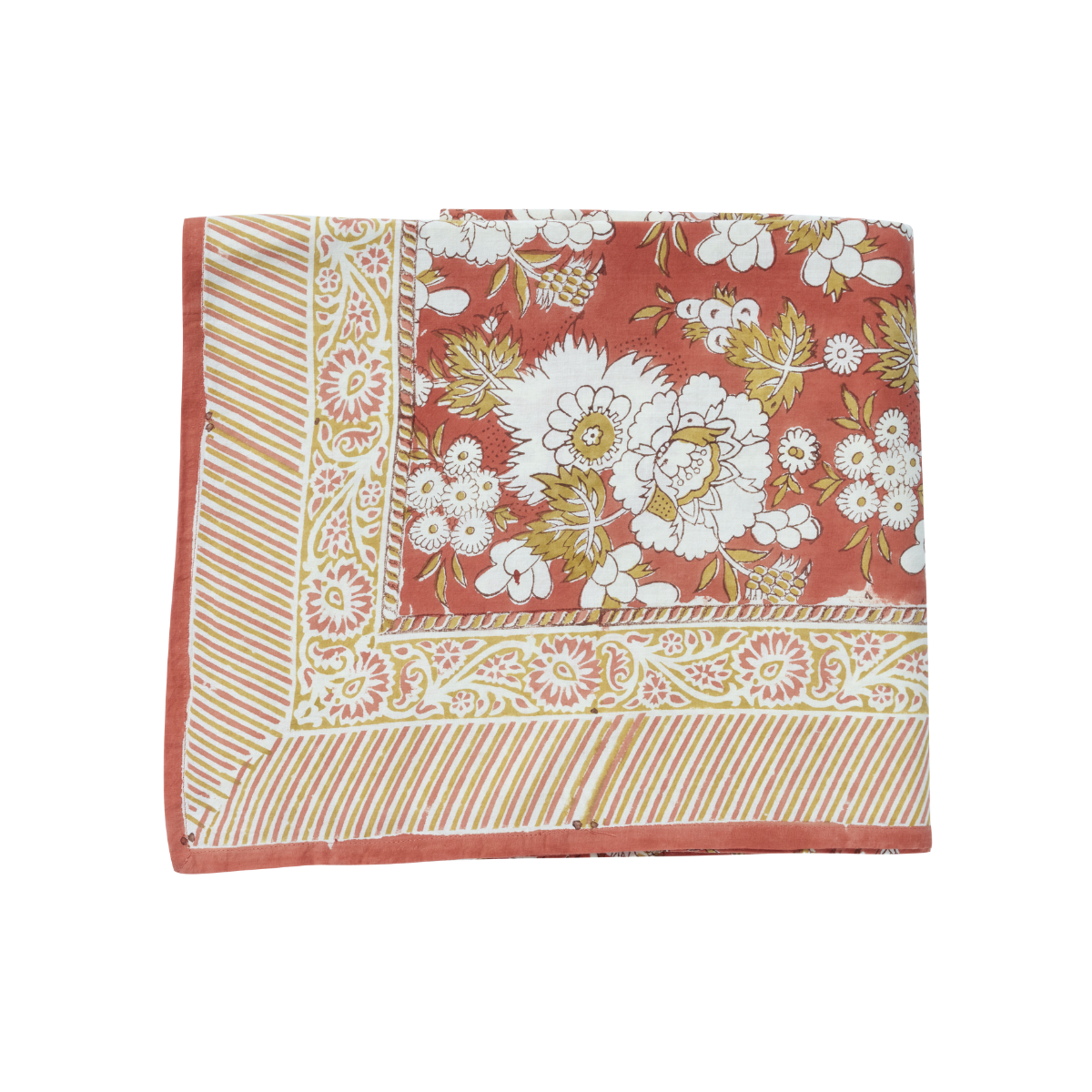 Nappe à fleurs rouille / plusieurs tailles
