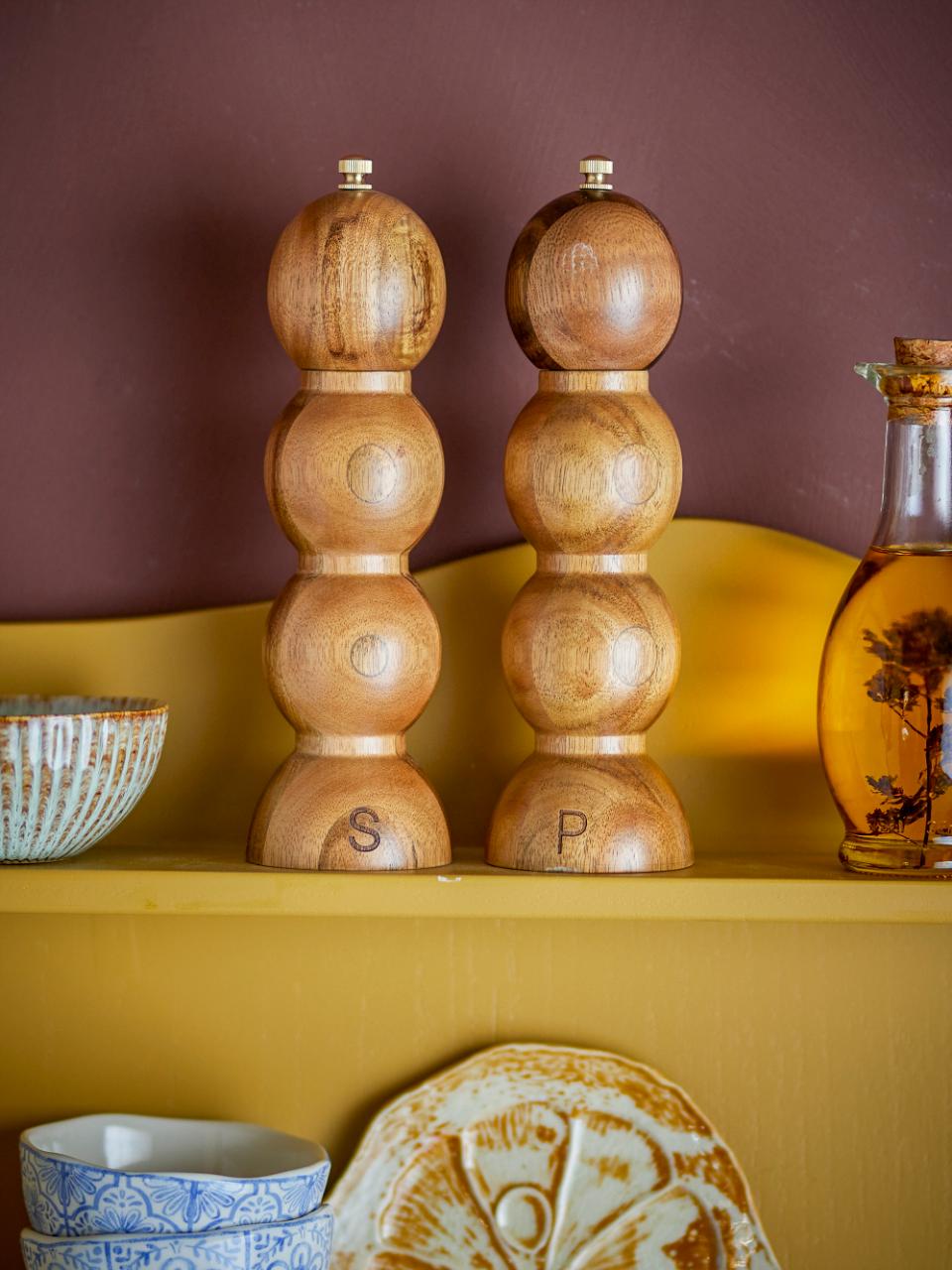 Lot de 2 moulins à poivre & sel en bois