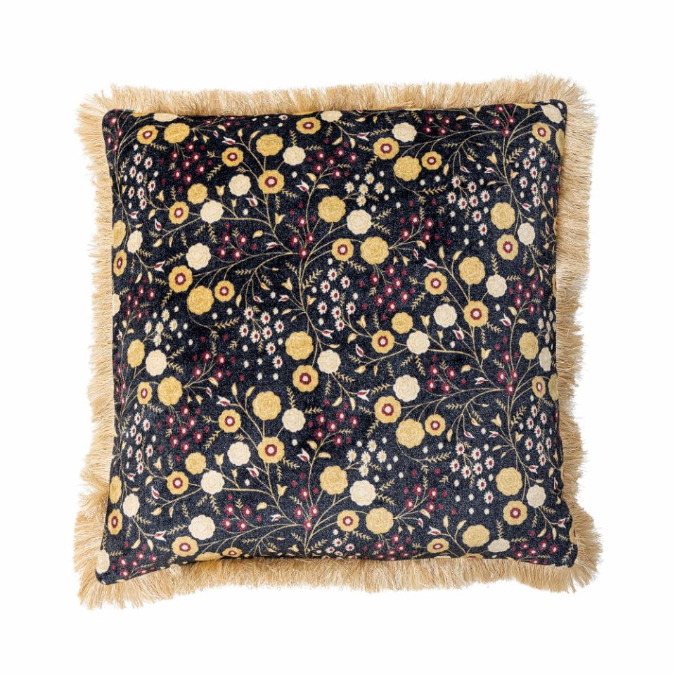 Coussin velours et frange