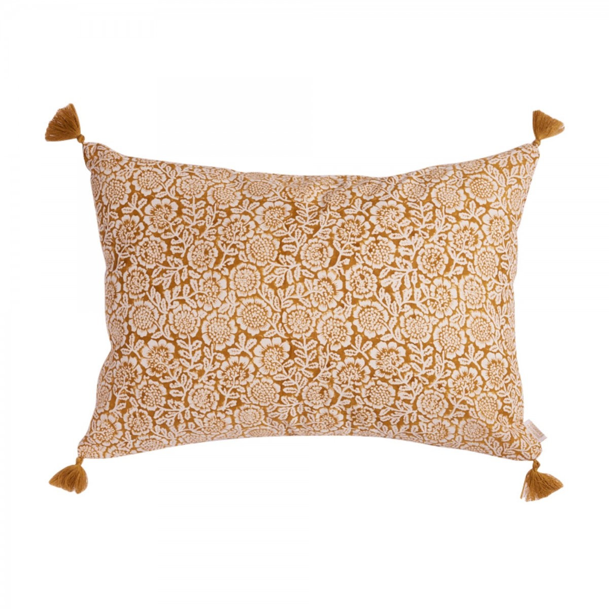 Coussin à fleurs bronze