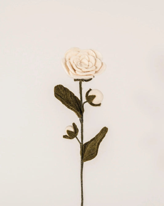 Camélia blanche en laine