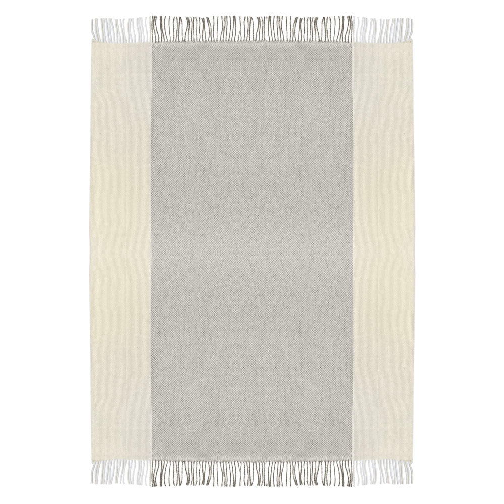Plaid laine gris et blanc