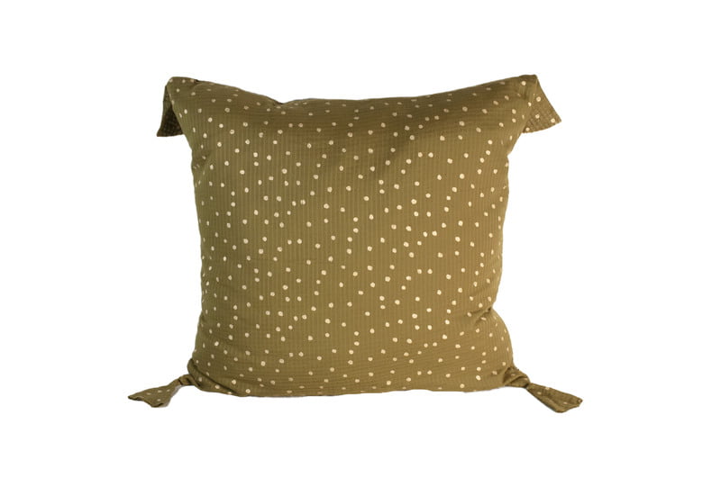 Coussin bronze pois or 50 x 50 cm