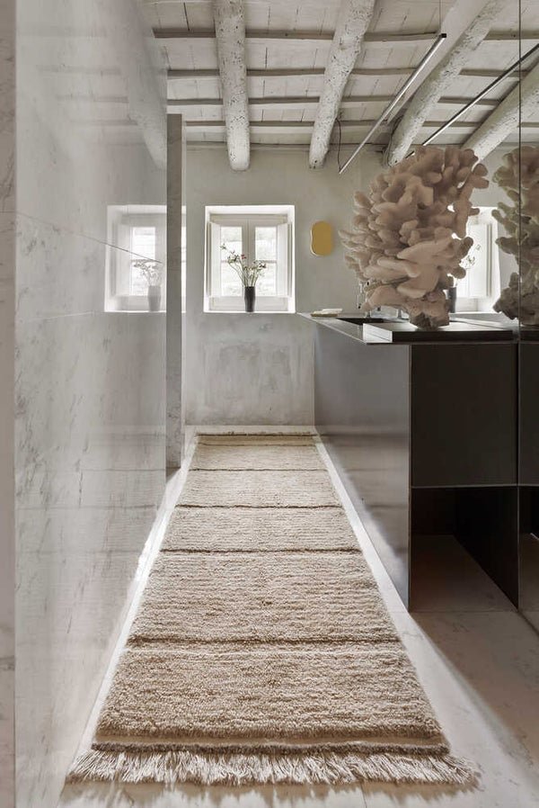 Tapis taupe 100% laine - plusieurs tailles