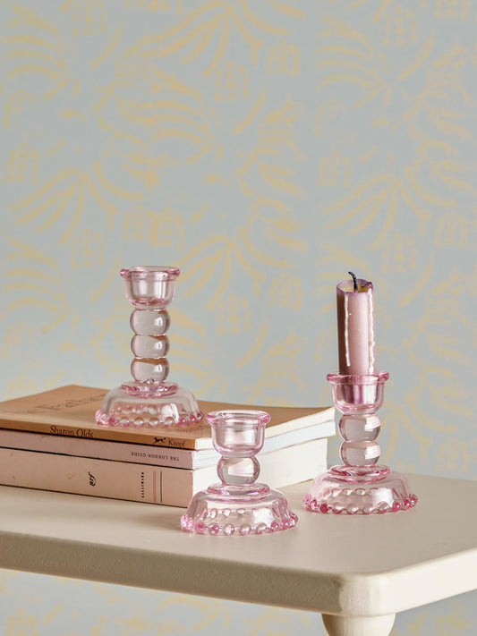 Set de 3 bougeoirs en verre