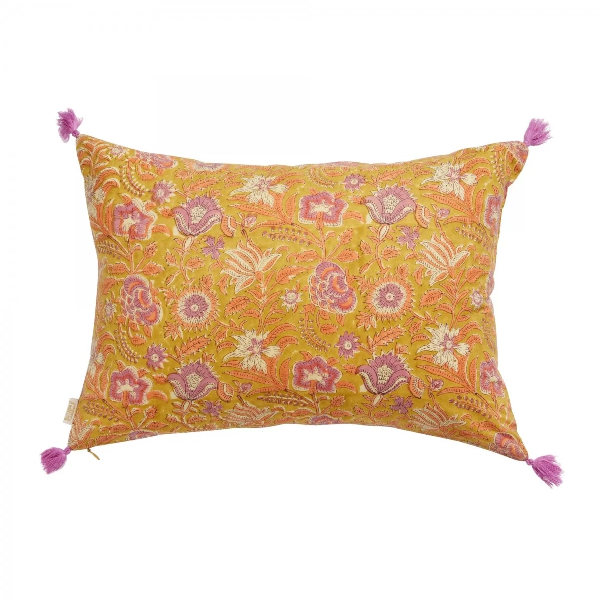 Coussin à fleurs kiwi