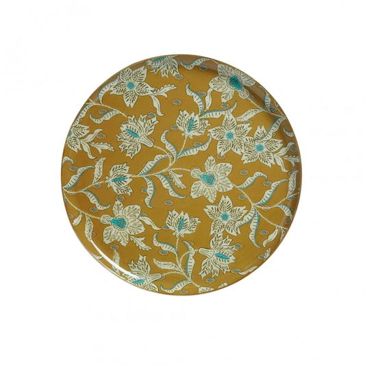 Plateau fleurs rond absynthe M