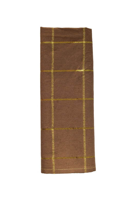 Serviette terre carreaux or