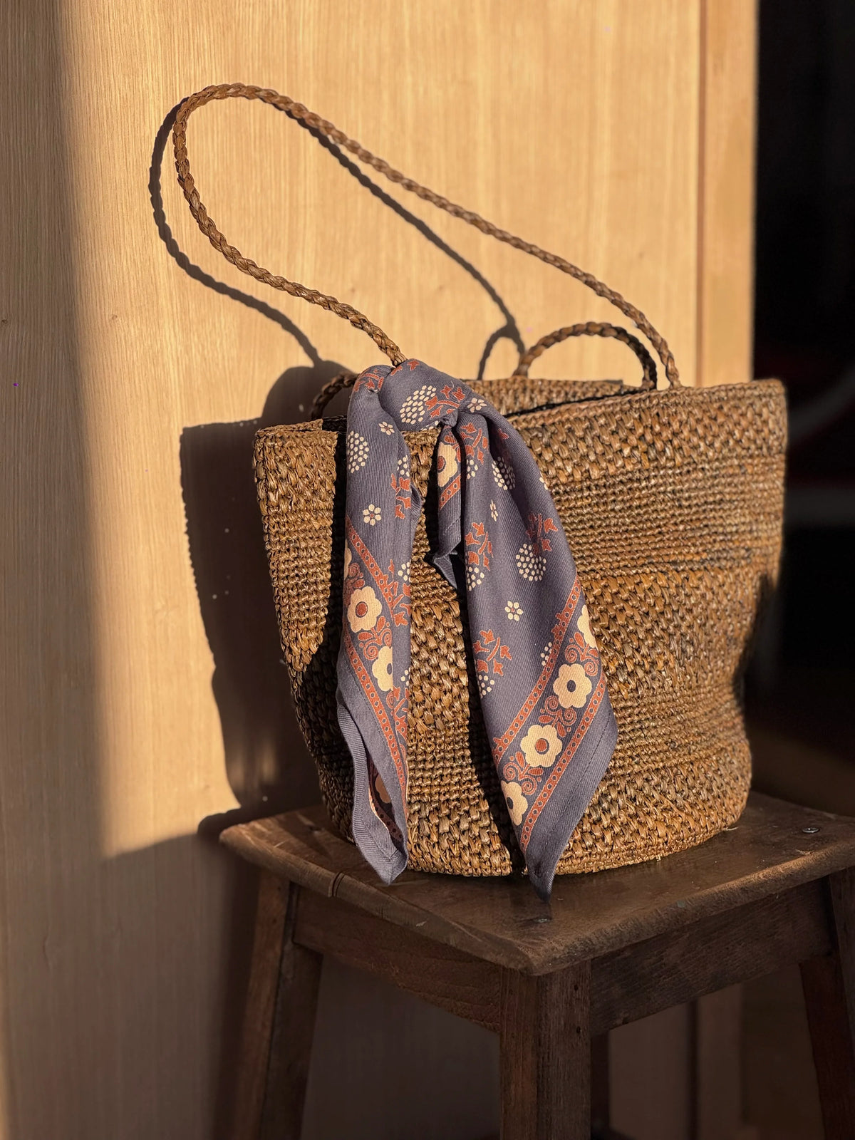Foulard indien bleu