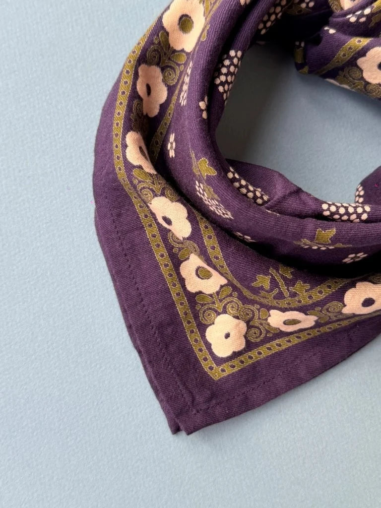Foulard indien myrtille