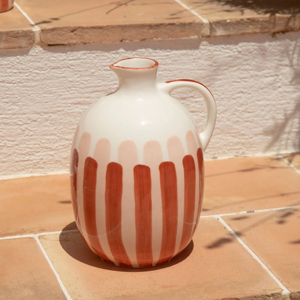 Pichet rayure terracotta